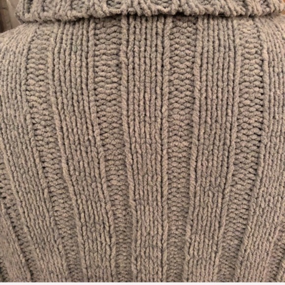Express Y2K gray chenille tunic turtleneck sweater L - Picture 4 of 7